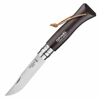 Opinel No 8 Colorama Earth - Messer mit 8,5 cm Klinge + schwarzem Holzgriff