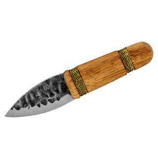 Condor Ötzi Knife mit 1075HC Stahl, Hickorygriff und brauner Lederscheide