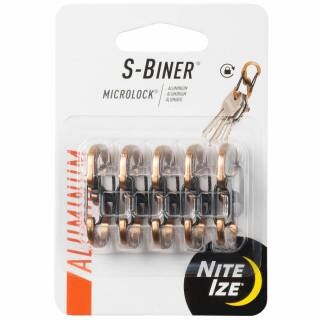 Nite Ize S-BINER MICROLOCK Aluminium, coyote, 5 Stück, LSBMA-29BG-5R7