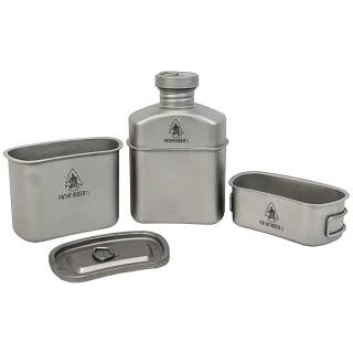 Pathfinder Titanium Canteen Cooking Kit - Kochset mit 1,1L Titaniumflasche, Topf