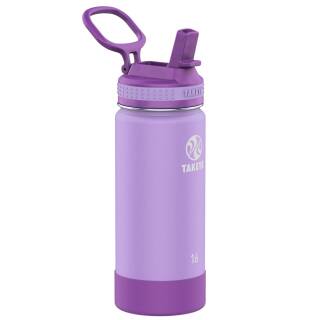 Takeya Kids Actives Straw Isolierflasche mit Trinkhalmverschluss, 475ml, Lilac/U