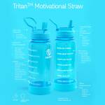 Takeya Tritan Motivational Straw Bottle Trinkhalmverschluss, 950ml, Stormy Black