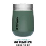Stanley Go Everyday Tumbler, Trinkbecher mit Deckel, 290 ml, hammerschlag grün