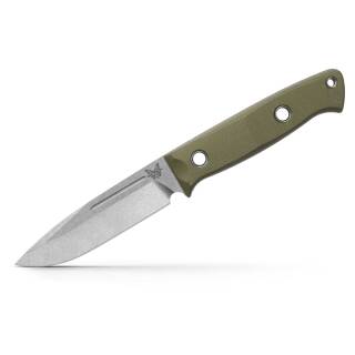 Benchmade 163-1 Bushcrafter Messer mit Full Tang S30V-Klinge und Lederscheide