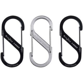 Nite Ize S-Biner Doppel-Karabiner aus Edelstahl, Größe 3 (25lb), 3er-Pack