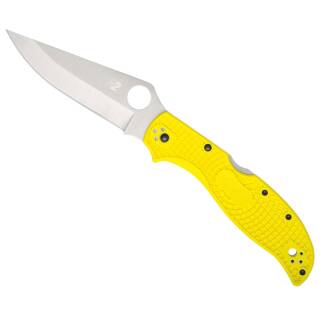 Spyderco Stretch 2 XL Salt Yellow Plain mit H-2 Edelstahl und gelben FRN Griff