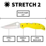 Spyderco Stretch 2 XL Salt Yellow Plain mit H-2 Edelstahl und gelben FRN Griff