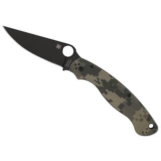 Spyderco Military 2 G-10 Camo Black Blade Plain mit S30V Stahl und G-10 Griff