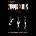 Live Fire Zipper Pulls, Reißverschluss Anhänger mit Firecord Notzunder, schwarz