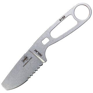 ESEE Imlay Rettungsmesser mit abgerundeter Klinge, Sägezahnung, orange Scheide