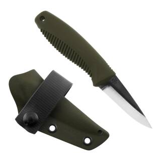 Peltonen Knives M23 Ranger Cub, 80CrV2-Klinge, Kydexscheide, TPE-Griff, OD grün