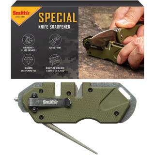 Smith´s Sharpener PP1-Tactical 2-stage Messerschärfer mit Diamantstab, OD green