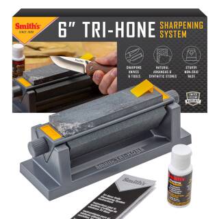 Smith´s Sharpener 3-Steine Schärfsystem für Messer mit Winkelhilfe und Schleiföl