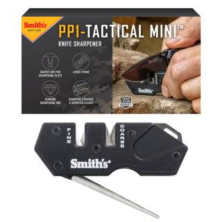 Smith´s Sharpener Pocket-Pal G10, Messerschärfer mit Diamantstab, schwarz