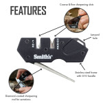 Smith´s Sharpener Pocket-Pal G10, Messerschärfer mit Diamantstab, schwarz