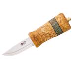 Helle Fjording 50 aar - 2025 LTD Messer mit H3LC Stahl, Maserbirke, Lederscheide