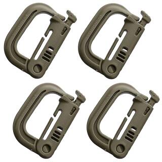 Maxpedition Grimloc Karabiner D-Ring, GhillieTEX IR Signatur, tanfarben, 4er Set