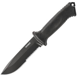 Gerber Prodigy SE mit Full Tang Klinge, Teilwellenschliff, Beinholster, Schärfer