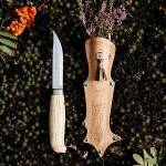Marttiini Lynx 132 Messer mit Edelstahlklinge, Maserbirkengriff und Lederscheide