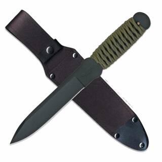 Cold Steel True Flight Thrower, Wurfmesser mit Griff aus olive Paracordschnur