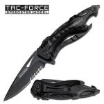 Tac Force 705BK Einhandmesser mit A/O, 8,5 cm Edelstahlklinge und Alugriff