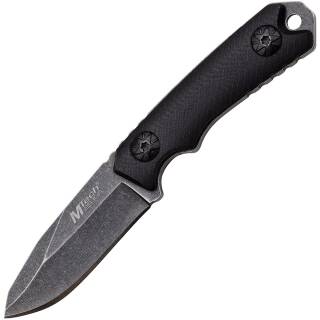 MTech Neck Knife 440 FullTang, mit Stonewash-Finish, Griff G-10, MT-2030BK