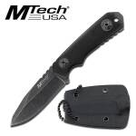 MTech Neck Knife 440 FullTang, mit Stonewash-Finish, Griff G-10, MT-2030BK