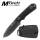 MTech Neck Knife 440 FullTang, mit Stonewash-Finish, Griff G-10, MT-2030BK