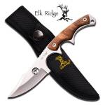 Elk Ridge Upswept Hunter Jagdmesser mit Edelstahlklinge und Wurzelholzgriff