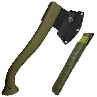 Morakniv Camping-Axt und Mora Outdoor 2000 Messer in olivegrün als Combo-Set
