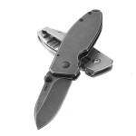 CRKT Squid Einhandmesser, 5,1 cm Edelstahlklinge mit Blackwash-Finish und Clip