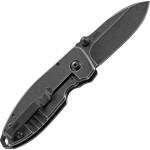 CRKT Squid Einhandmesser, 5,1 cm Edelstahlklinge mit Blackwash-Finish und Clip