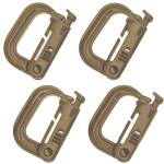 Maxpedition GrimLOC D-Ring Karabiner mit GhillieTEX, coyote braun, 4er Set