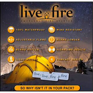 Live Fire Original wasserfester Zunder, Feuerstarter, Signalgeber LFO1