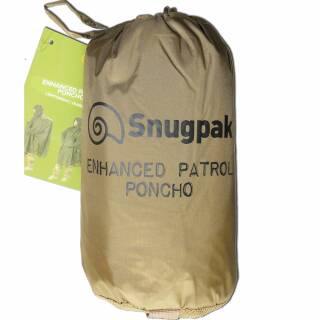 Snugpak Enhanced Patrol Poncho Regenschutz für Rucksackwanderungen, coyote