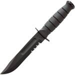 KA-BAR Short Black mit Klinge aus 1095 Cro-Van Stahl, schwarze Lederscheide