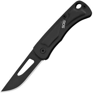 SOG Centi I Taschenmesser mit 3,6 cm Klinge in rostfreiem Edelstahl, schwarz