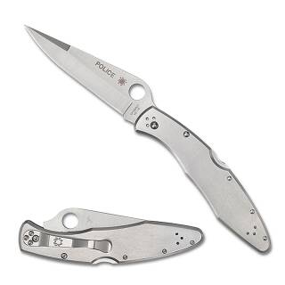 Spyderco Police mit glatter Klinge aus VG-10 Stahl und Lockback-Sicherung