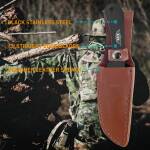 UZI Throwing Knives IV - 3 Wurfmesser, je 21 cm, schwarz, mit Lederscheide