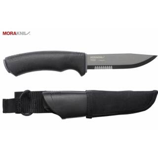 Morakniv Bushcraft BlackTactical SRT mit Edelstahlklinge und Teil-Sägezahnung