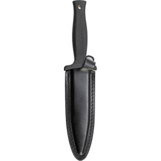 Schrade Small Boot Knife mit Spear Point Klinge, Gummigriff und Lederscheide
