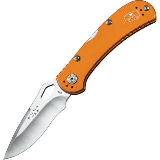 Buck SpitFire Einhandmesser mit rostfreier Klinge und orangen Alu-Griffschalen
