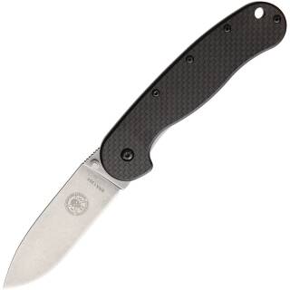 BRK Designed by ESEE Avispa, D2 Stahl-Klinge mit Stonewash-Finish, CF schwarz