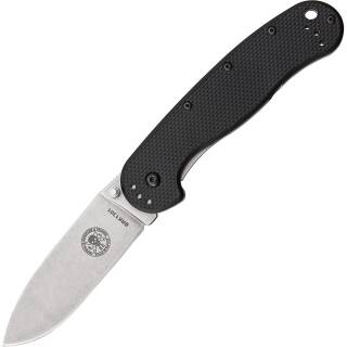 BRK Designed by ESEE Avispa, D2 Stahl-Klinge, Stonewash-Finish, schwarzer Griff