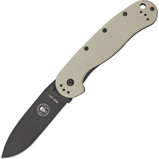 BRK Designed by ESEE Avispa, D2 Stahl-Klinge mit schwarzem Finish, tan Griff