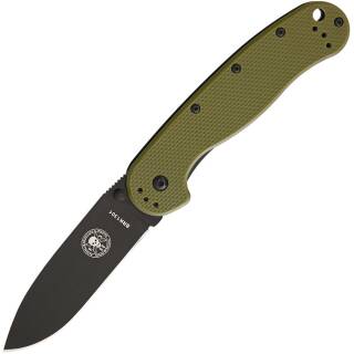 BRK Designed by ESEE Avispa, D2 Stahl-Klinge mit schwarzem Finish, grüner Griff