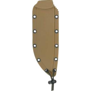 ESEE Model 6, Messer mit 1095HC Klinge, schwarzer Micarta Griff, Kydexscheide tan