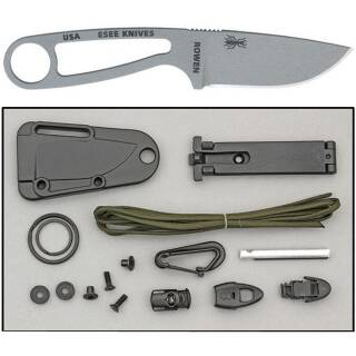 ESEE Izula, Messer aus 1095HC mit grauer Pulverbeschichtung und Zubehör-Kit