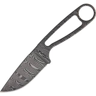 ESEE Damascus Izula Messer mit 6,7 cm Drop Point Klinge und Flachschliff