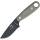 ESEE Izula II, Messer aus 1095HC mit schwarzer Klinge, grünen Micarta-Griff, Kit
